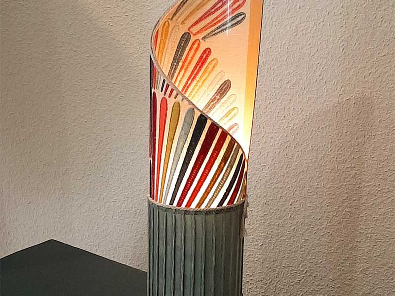 Rolled lampshade created in Haute-Loire, Auvergne