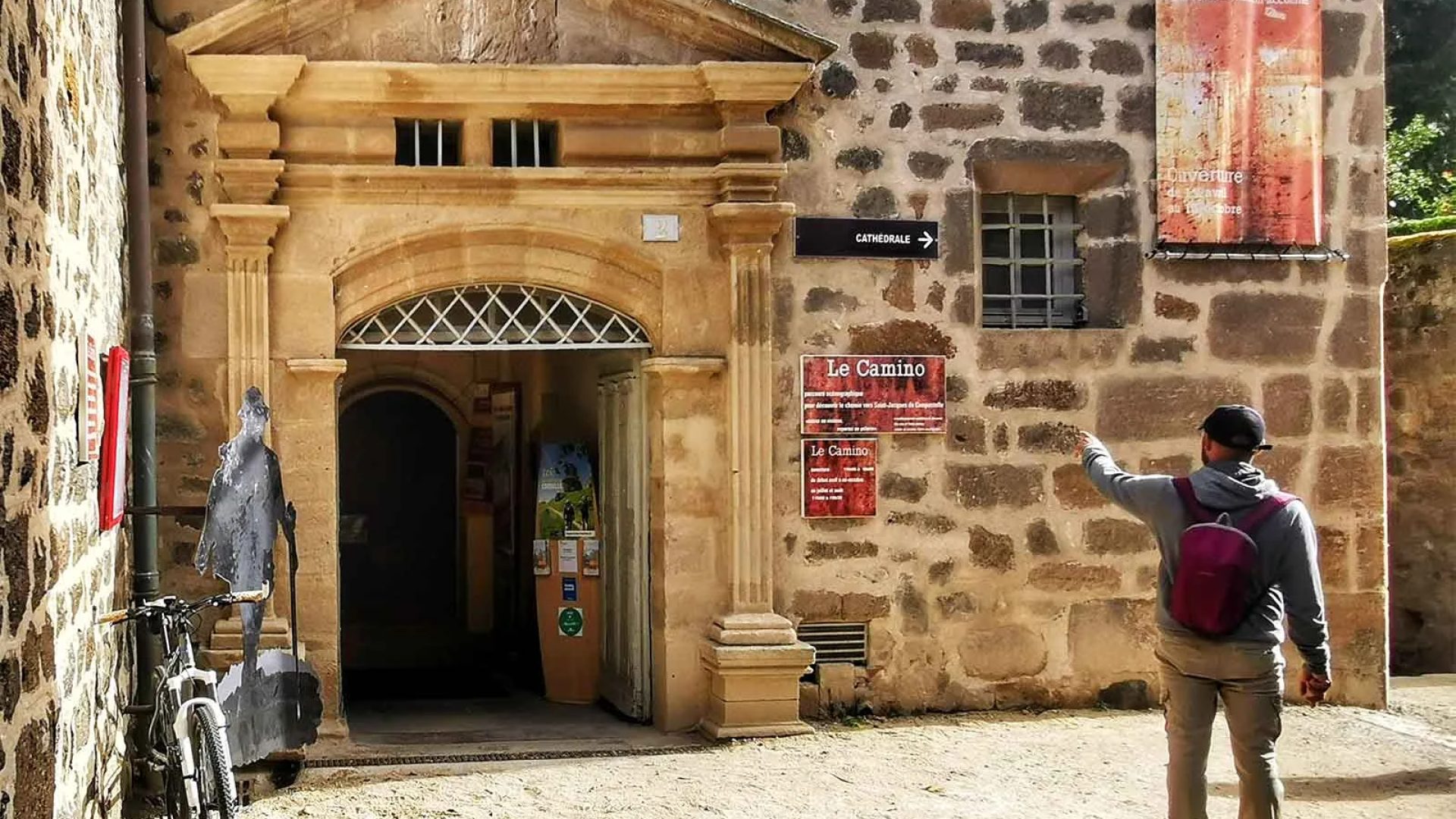 Entrance to the Camino de Saint-Jacques museum in Le Puy-en-Velay in Haute-Loire, Auvergne